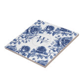 Custom Heirloom Roos Collectie Blauw Roos Tegeltje (Zijkant)