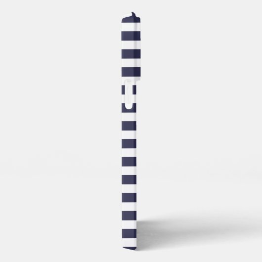 Custom Helder Rood Wit Navy Donkerblauwe Strepen iPhone Hoesje (Rechterkant)