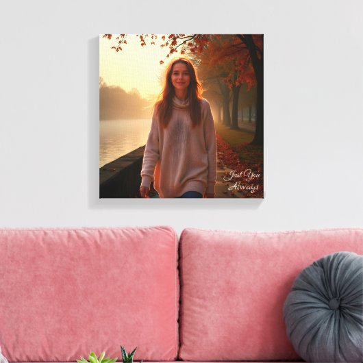 Custom Her Portrait – A Special Gift for Her Canvas Afdruk (Insitu (Woonkamer))
