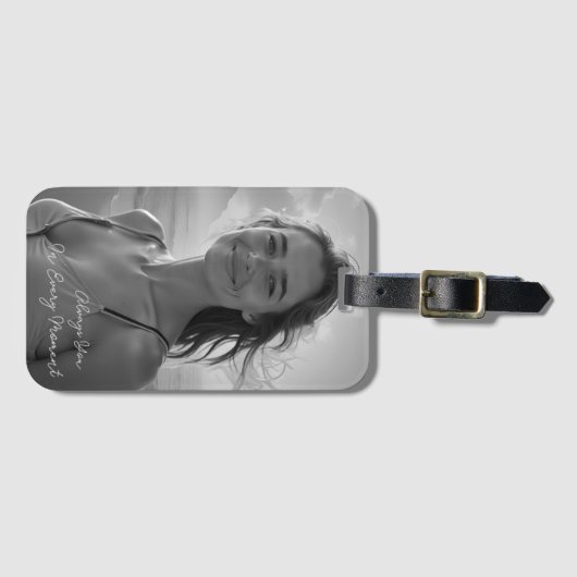 Custom Her Portrait – Simple Photo Gift for Her Bagagelabel (Voorkant (horizontaal))