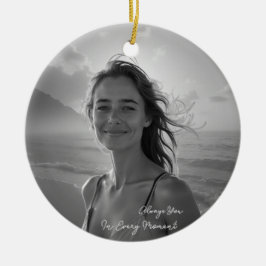 Custom Her Portrait – Simple Photo Gift for Her Keramisch Ornament
