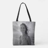 Custom Her Portrait – Simple Photo Gift for Her Tote Bag (Achterkant)