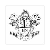 Custom Heraldic Crest Monogram Rubberstempel (Afrduk)