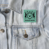 Custom Heraldic Deer Blazon Vierkante Button 5,1 Cm (In situ)
