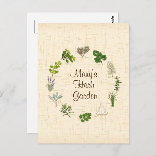 Custom Herb Garden Briefkaart (Voorkant / Achterkant)