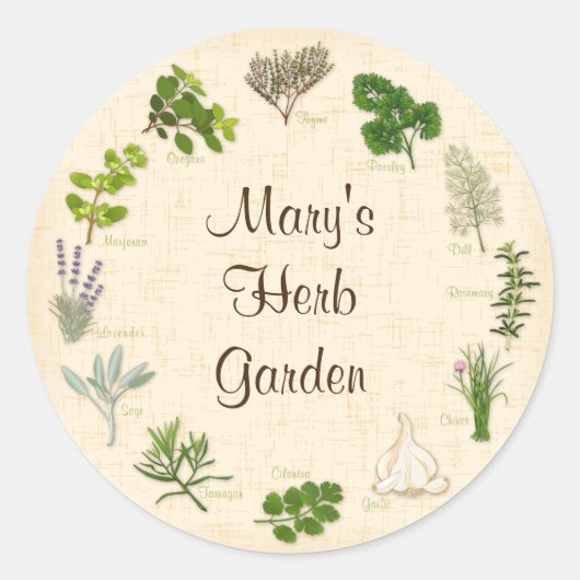Custom Herb Garden Stickers (Voorkant)