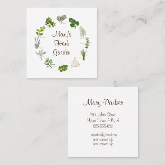 Custom Herb Garden Visitekaartje (Voorkant / Achterkant)