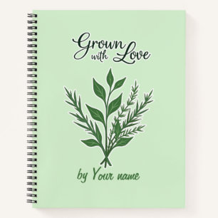 Custom Herb Label – Grown with Love Notitieboek