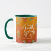 Custom Herfst Autumn Leaves Happy Thanksgiving Mok (Links)