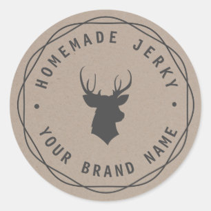 Custom Herten Hoofd Stag Zelfgemaakt Jerky Label