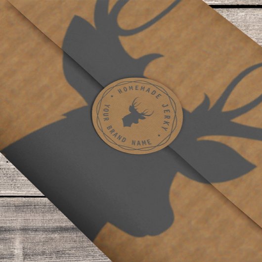 Custom Herten Hoofd Stag Zelfgemaakt Jerky Label