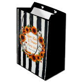 Custom Hey Boo Trick or treat Ghost Floral Design Medium Cadeauzakje (Achterkant Gekanteld)