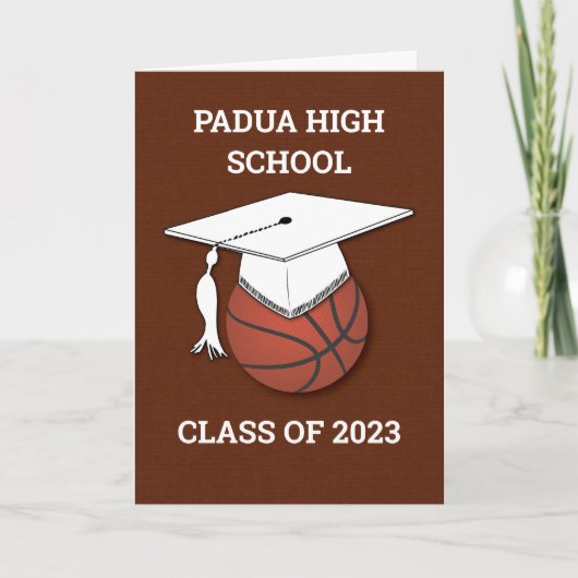 Custom High School and Year, 2023 Afstuderen Brown Kaart (Voorkant)