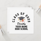 Custom high school graduation party kaart (Voorkant / Achterkant in situ)