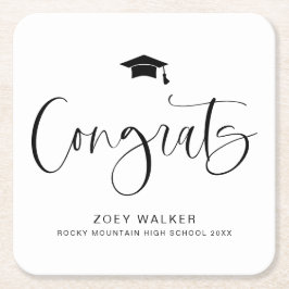Custom High School Or College Graduation Napkin Kartonnen Onderzetters