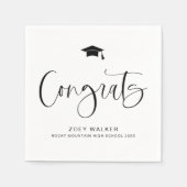 Custom High School Or College Graduation Napkin Servet (Voorkant)