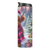 Custom Highland Cow Christmas Tumblr –Festive Gift Thermosbeker (Geroteerd rechts)