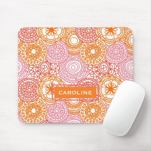 Custom Hip Fun Happy Summer Bloemen Patroon Muismat (Met muis)
