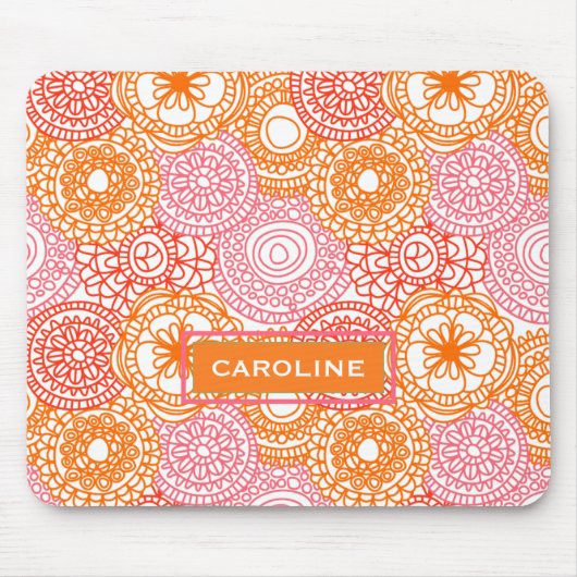 Custom Hip Fun Happy Summer Bloemen Patroon Muismat (Voorkant)