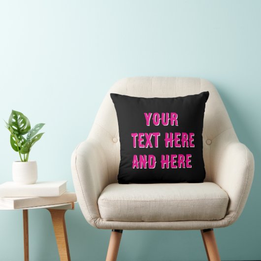 custom Hipster Sierkussen – Zwart Roze Brooklyn (Stoel)