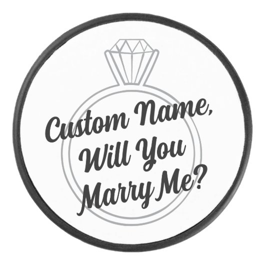 Custom Hockey Puck Proposal Engagement Prop (Voorkant)