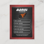 Custom Hockey Trading Card, Red Graphite Player Contactkaartje (Achterkant)