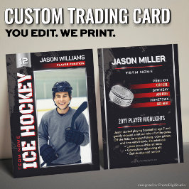 Custom Hockey Trading Card, USA Power Player Contactkaartje