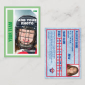 Custom Hockey Trading Kaart - Sage - Voeg uw stati Contactkaartje (Voorkant / Achterkant)