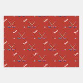 Custom Hockey Wrapping Paper Flat Sheet Set of 3 (Voorkant 2)