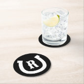 Custom hoefijzer monogram drink onderzetters (Insitu)