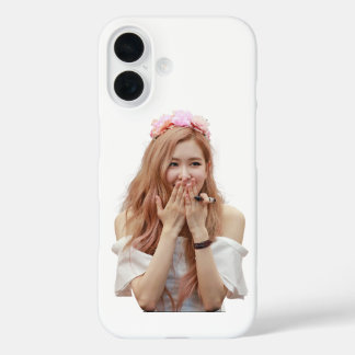 Custom hoesje iPhone 16 roos zwart roze