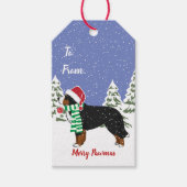 Custom Holiday Bernese Mountain Kersthond Cadeaulabel (Voorkant)