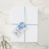 Custom Holiday Blue White Pine Pattern Gift Label Cadeaulabel (Met Touw)