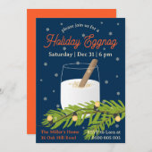 Custom Holiday Eggnog Party Invitation Kaart (Voorkant / Achterkant)