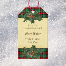 Custom Holiday Kitchen Holly Red Green Pset Label Cadeaulabel