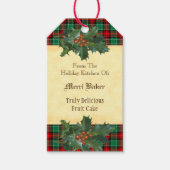 Custom Holiday Kitchen Holly Red Green Pset Label Cadeaulabel (Voorkant)