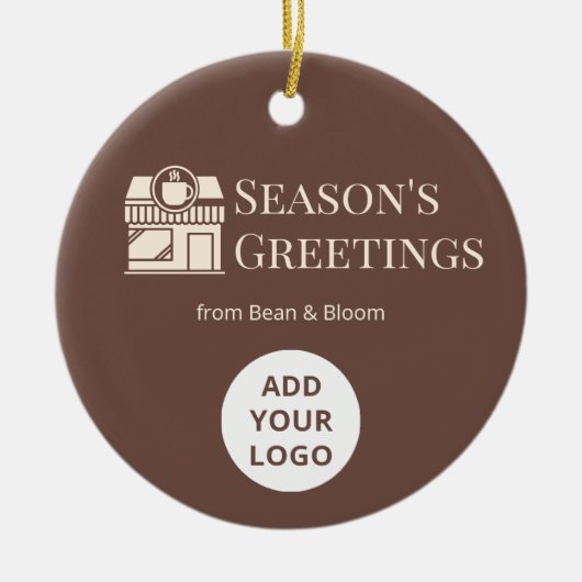 Custom Holiday Logo Ornament for Coffee Shops (Voorkant)