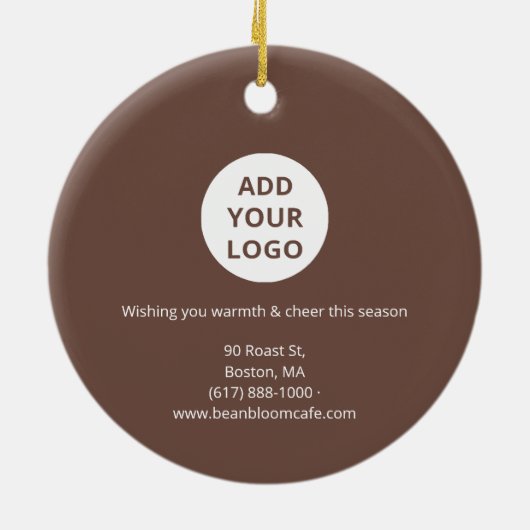 Custom Holiday Logo Ornament for Coffee Shops (Achterkant)