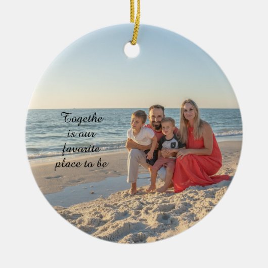 Custom Holiday Ornament – Family Photo Keepsake wi (Voorkant)