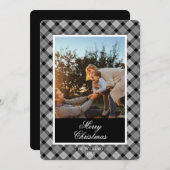 Custom Holiday Photo Card in Modern Plaid Feestdagenkaart (Voorkant / Achterkant)