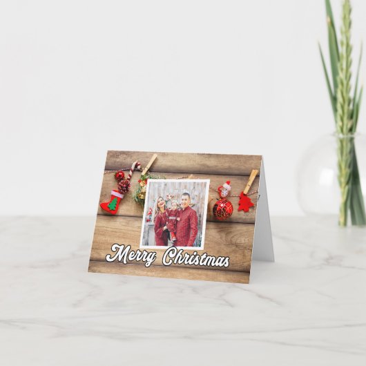 Custom Holiday Photo Template Merry Christmas Feestdagen Kaart (Voorkant)