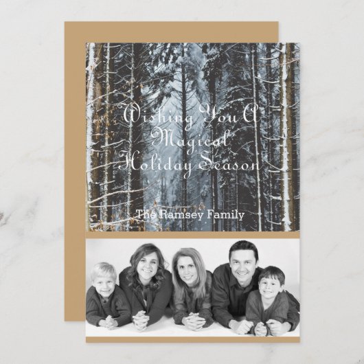 Custom Holiday Photo Winter Scene Feestdagenkaart (Voorkant / Achterkant)