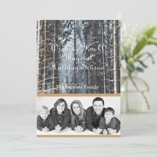 Custom Holiday Photo Winter Scene Feestdagenkaart (Staand voorkant)