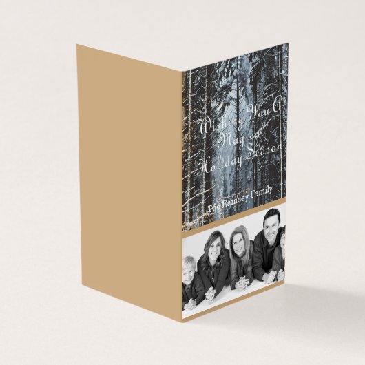 Custom Holiday Photo Winter Scene Kaart (Buitenkant)