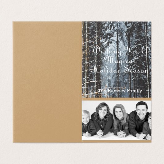 Custom Holiday Photo Winter Scene Kaart (Buitenkant ongevouwen)