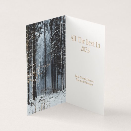 Custom Holiday Photo Winter Scene Kaart (Binnen)