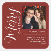 Custom Holiday Return Address Label Add Your PHOTO (Voorkant)
