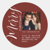 Custom Holiday Return Address Label Add Your PHOTO (Voorkant)