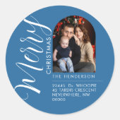 Custom Holiday Return Address Label Add Your PHOTO (Voorkant)