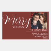 Custom Holiday Return Address Label Add Your PHOTO (Voorkant)